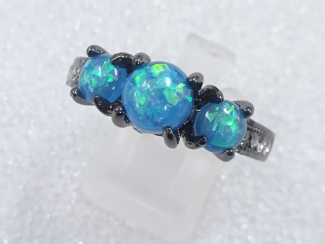 JAPANESE KIMONO / ANTIQUE COLORED STONE RING (SIZE 24)